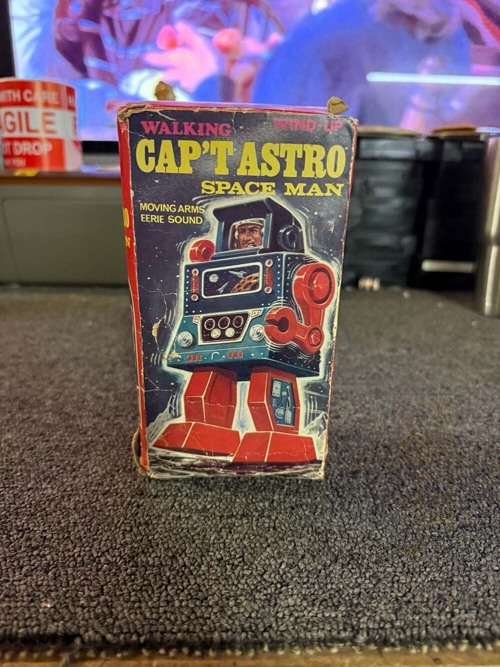 1972 Mego Cap't Astro Space Man Wind-Up Walking Robot with Box